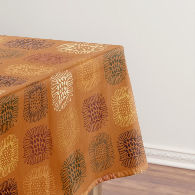 Nappe Motif tiré par la main d'Earthtone de griffonnage (In Situ)