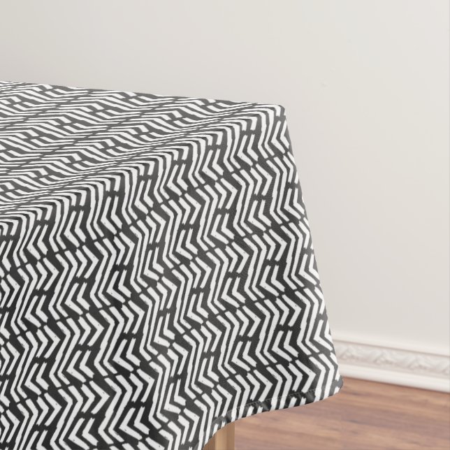 Nappe Motif tiré par la main noir de Chevron (In Situ)