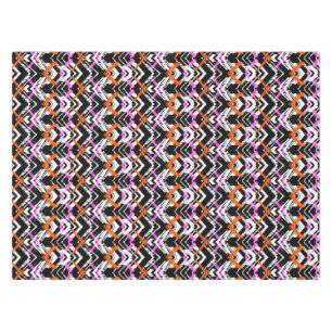 Nappe Motif tiré par la main noir, orange, et rose de