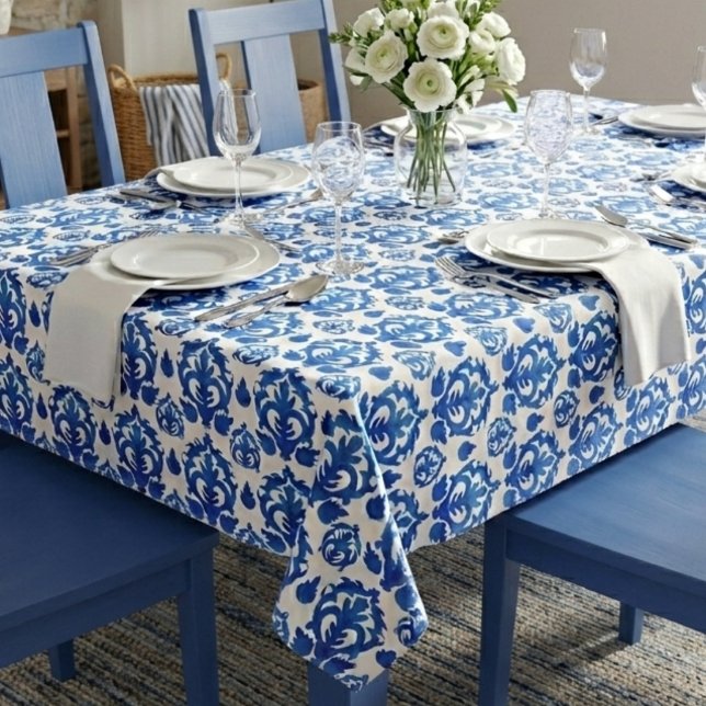 Nappe Motif Toile de Jouy Bleu (Créateur téléchargé)