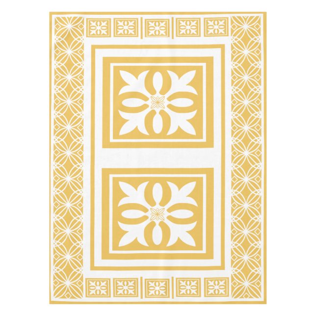 Nappe Motif Trellis du Jardin Blanc (Devant)