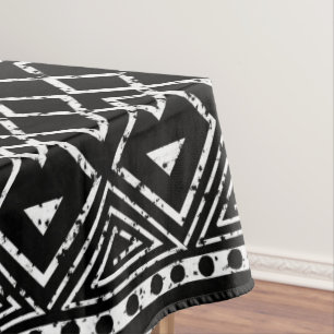 Nappe Motif tribal africain noir blanc