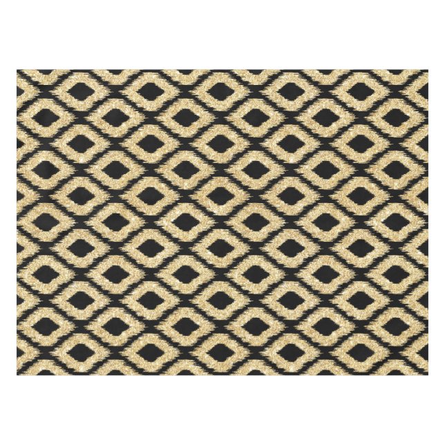 Nappe Motif tribal de parties scintillantes noires (Devant (Horizontal))