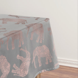 Nappe motif tribal d'éléphant d'or rose clair élégant