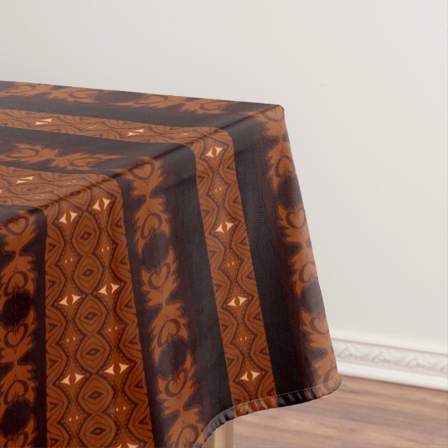 Nappe Motif Tribal Marron & Noir (In Situ)