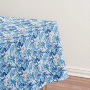 Nappe Motif tropical bleu lumineux d'aquarelle