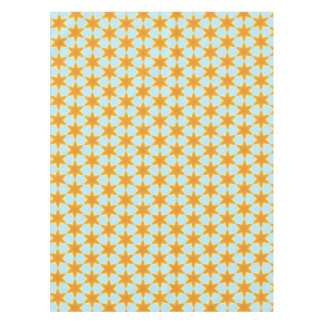 Nappe Motif tropical carambole bleu orange 