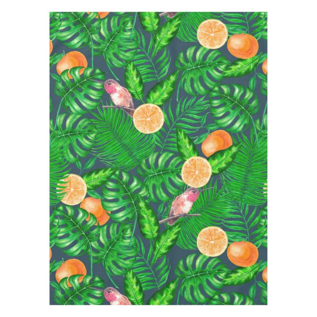 Nappe Motif tropical, colibris (Devant)