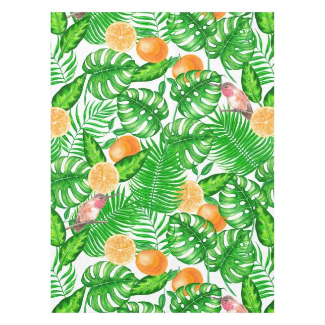 Nappe Motif tropical, colibris II (Devant)