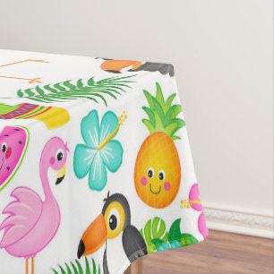 Nappe Motif tropical d'été de toucan et de flamant rose
