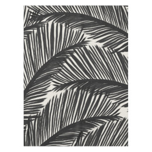 Nappe Motif Tropical moderne en feuille de palme noire