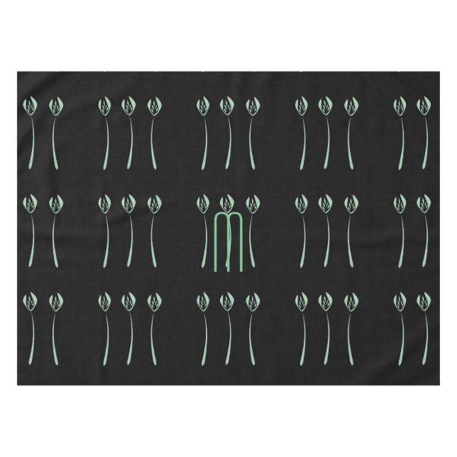 Nappe Motif Tulips de style Art déco personnalisé (Devant (Horizontal))