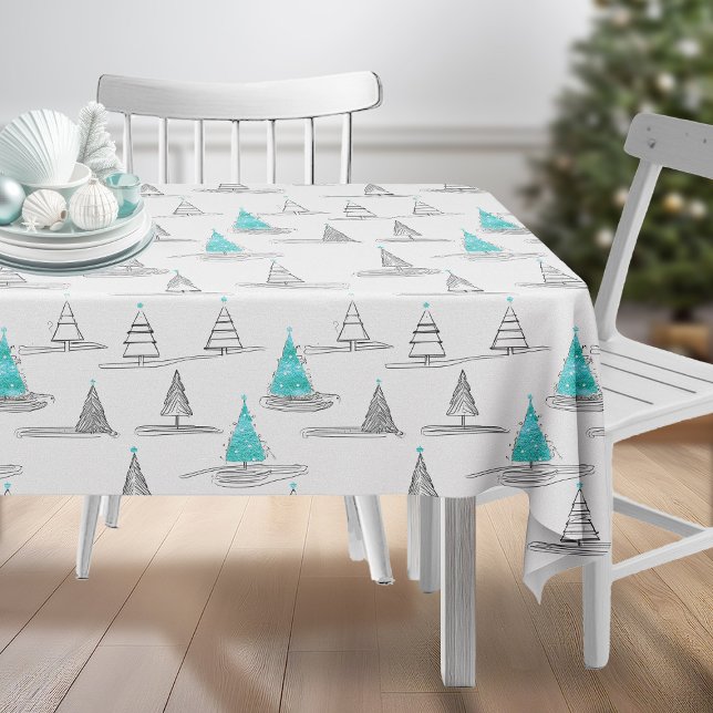 Nappe Motif turquoise d'arbre de Noël n° 5 ID1009 (Créateur téléchargé)