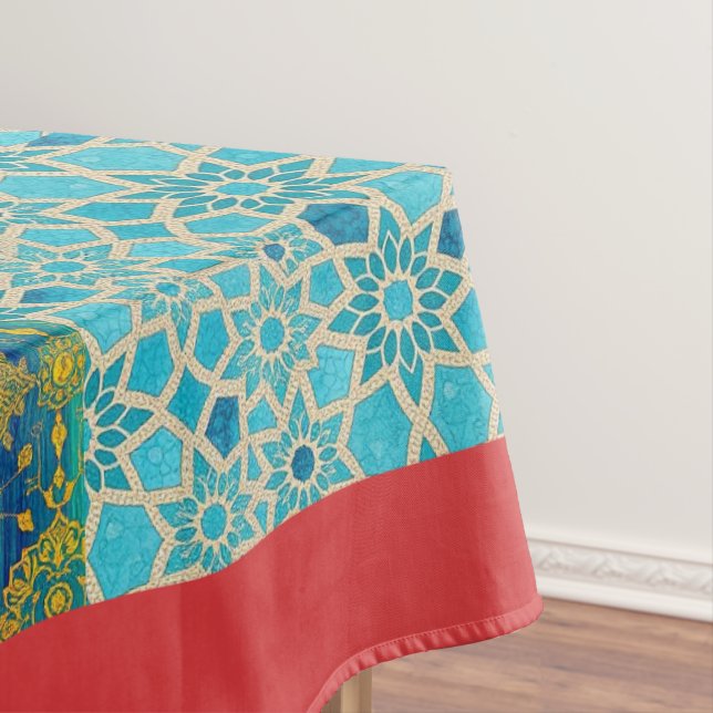 Nappe - Motif Turquoise Rouge ORIENTAL (In Situ)