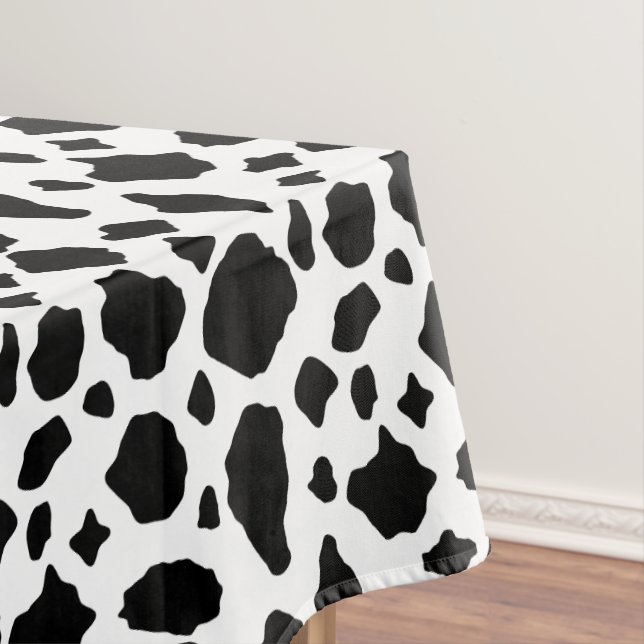 Nappe Motif Vache Noir Blanc Campagne (In Situ)