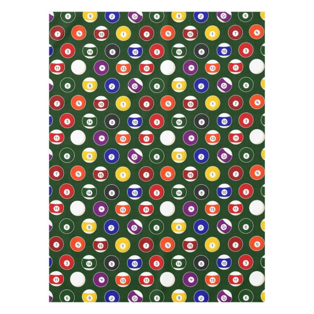 Nappe Motif vert de billards de boule de piscine (Devant)