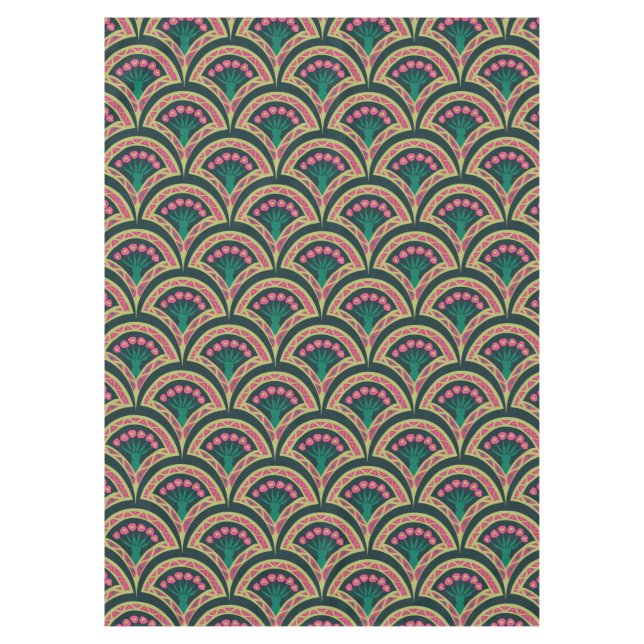 Nappe motif vert en forme de coque (Devant)
