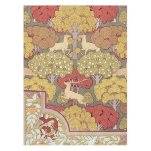 Nappe Motif Vert Sauge Forêt Cerf Stag Vintage