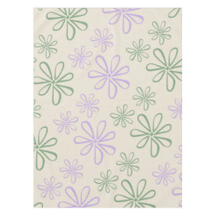 Nappe Motif vert Vintage rétro violet petite fleur