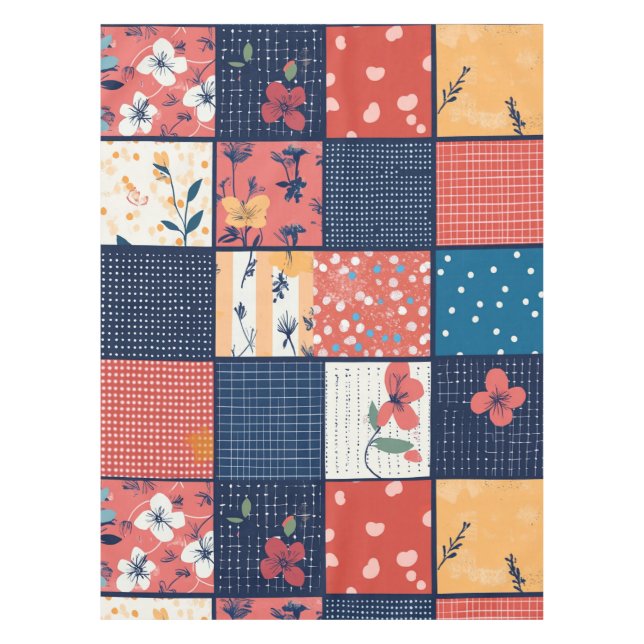 Nappe Motif vintage à écailles florales (2) (Devant)