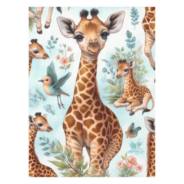 Nappe Motif vintage Cute Baby Giraffe  (Devant)