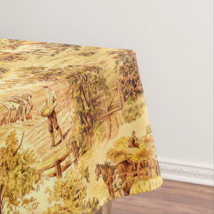 Nappe motif vintage des scènes de ferme