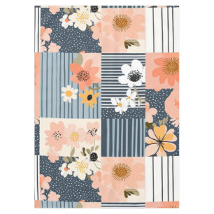 Nappe Motif vintage en écorce florale - Pastel (3)