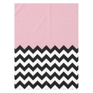 Nappe Motif Zigzag noir et blanc, Chevron, rose