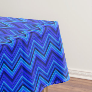Nappe Motif zigzag rayures bleues