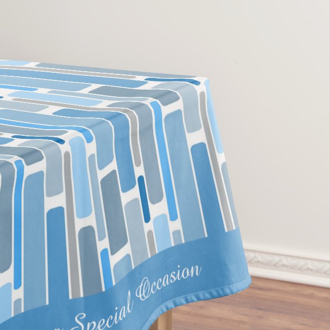 Nappe Motifs géométriques aux teintes rétro de bleu (In Situ)