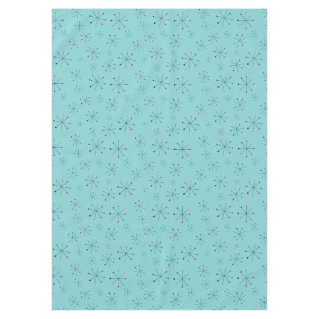 Nappe Moyen-siècle moderne de l'âge atomique Aqua Motif  (Devant)