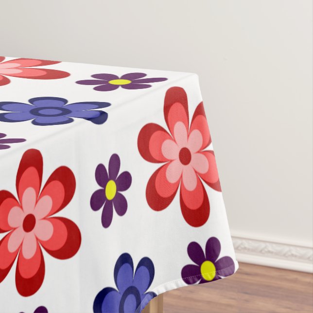 Nappe moyenne fleurs bleues violettes rouges Bohèm (In Situ)