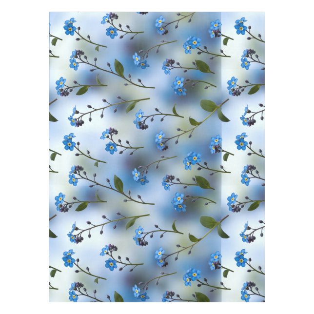 Nappe Myosotis délicats dans un bleu aéré (Devant)