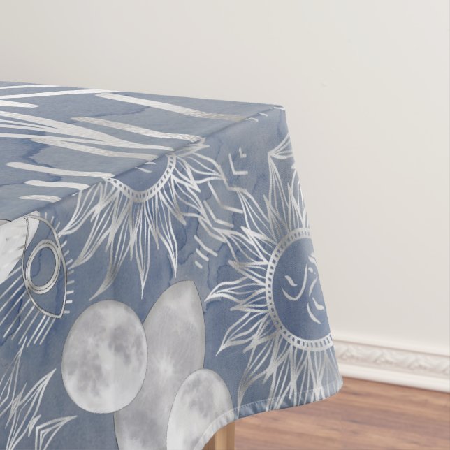Nappe Mystique solaire | Dusty Blue Silver Moon Stars So (In Situ)