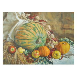 Nappe Nature morte de la récolte rustique avec citrouill