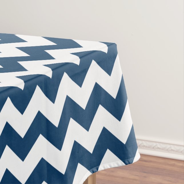 Nappe Navy Zigzag, Navy Chevron, Motif géométrique (In Situ)