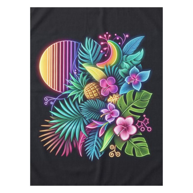 Nappe Néon coloré tropical/hawaïen (Devant)