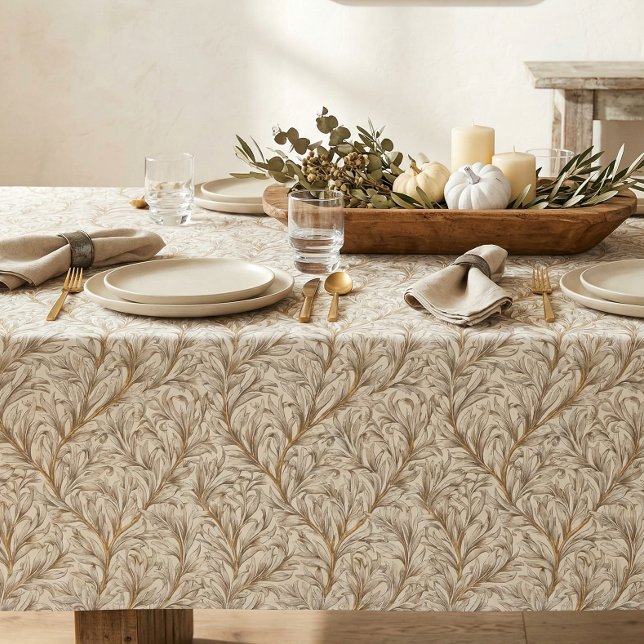 Nappe Neutral Beige Gold Botanical Leaf William Morris (Créateur téléchargé)