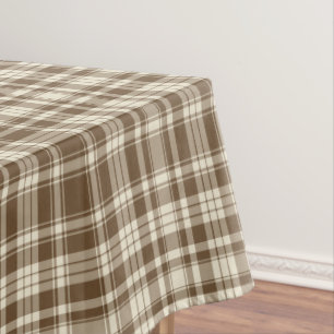 Nappe No. 70 de brun et de beige de motif de plaid de