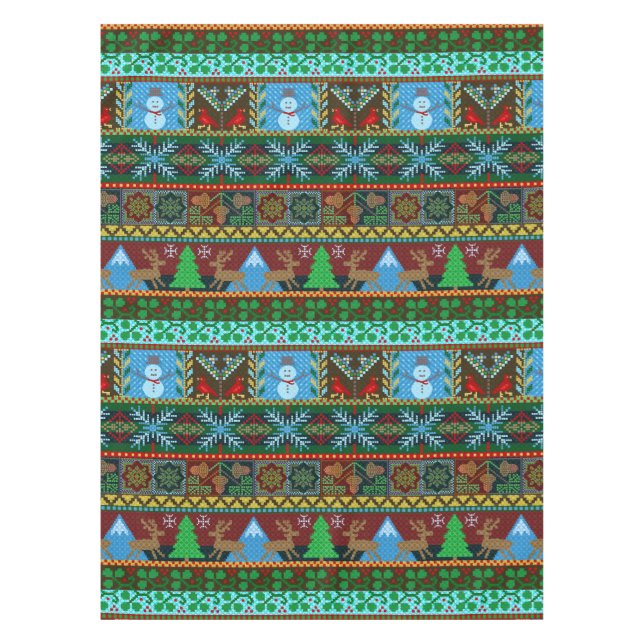 Nappe Noël a tricoté des vacances de renne de motif de (Devant)