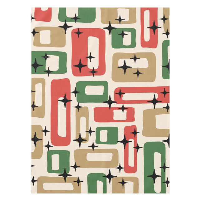 Nappe Noël Atomique Moderne du Milieu du Siècle (Devant)