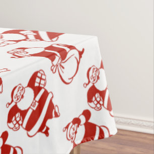 Nappe Noël blanc rouge de motif mignon drôle du père
