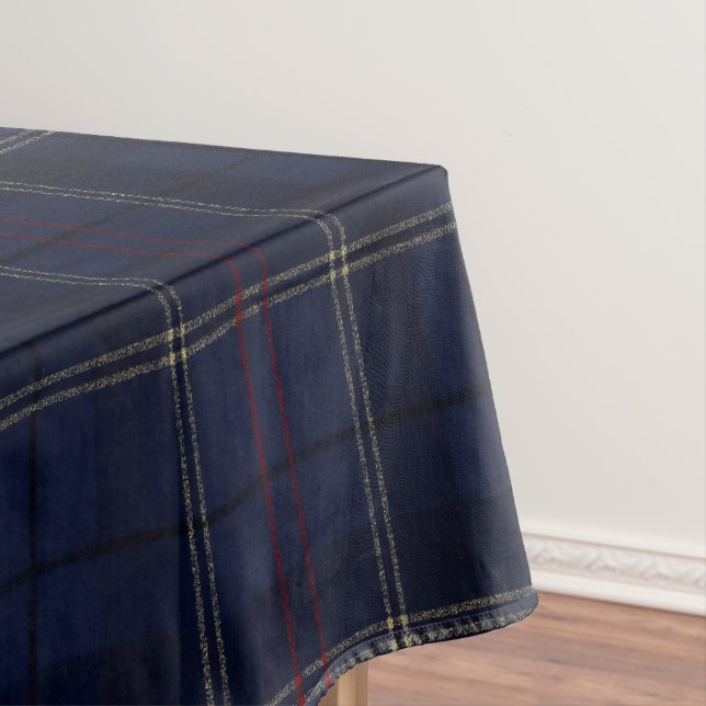 Nappe Noël carreaux bleu marine classique (In Situ)