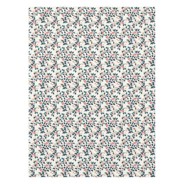 Nappe Noël classique Green et Red Holly et Berries (Devant)