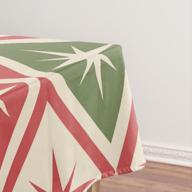 Nappe Noël du milieu du siècle, étoiles atomiques sur de (In Situ)