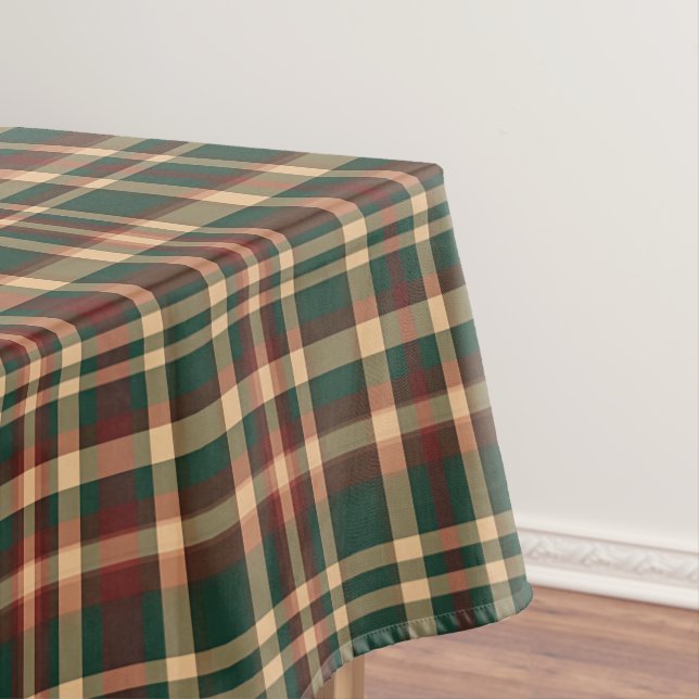Nappe Noël écossais vintage rouge et vert (In Situ)