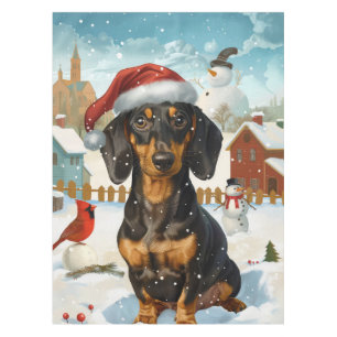 Nappe Noël en pays Dachshund, Joie de vivre de l'hiver