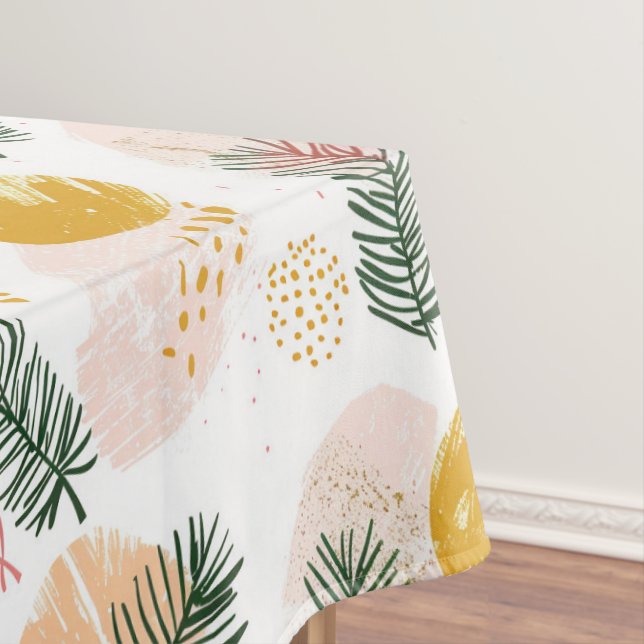 Nappe Noël festif aux accents vert, or, rose (In Situ)