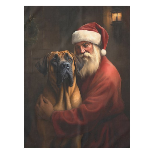 Nappe Noël festif Rhodesian Ridgeback Santa Claus (Devant)