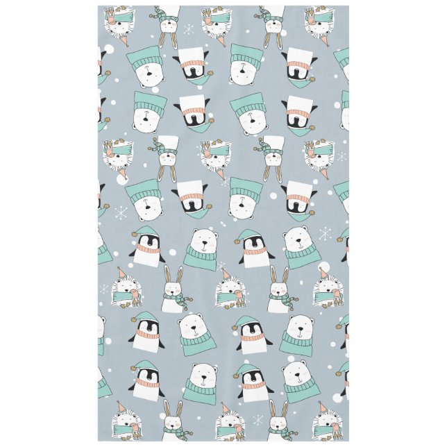 Nappe Noël mignonne Animaux modernes (Devant)